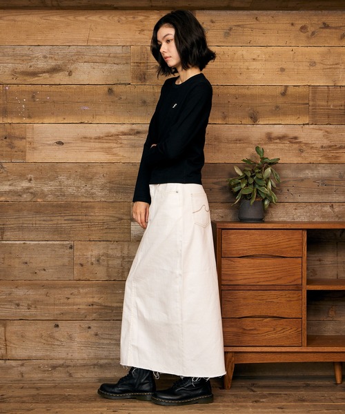 RIKKA FEMME(リッカファム)の「RIKKA FEMME/リッカファム 長袖 Tシャツ ロンT ワンポイント ロゴ刺繍 リングドットボタン RF6F-2201(Tシャツ/カットソー・レディース・ブラック/カーキ・S/M/M/L)」の6枚目の写真