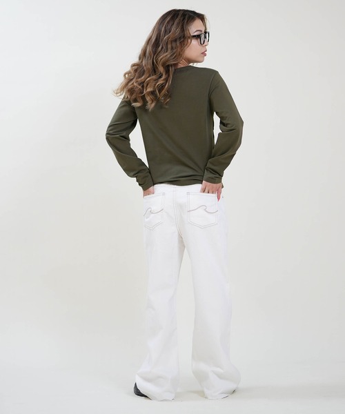 RIKKA FEMME(リッカファム)の「RIKKA FEMME/リッカファム 長袖 Tシャツ ロンT ワンポイント ロゴ刺繍 リングドットボタン RF6F-2201(Tシャツ/カットソー・レディース・ブラック/カーキ・S/M/M/L)」の17枚目の写真