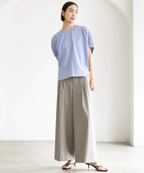 MICHEL KLEIN（ミッシェル・クラン）の「ベルトデザインワイドパンツ（その他パンツ・レディース・チャコールグレー/モカ・38）」の15枚目の写真