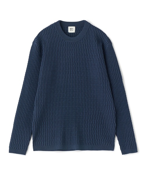 MEN'S BIGI（メンズビギ）の「ブリスタージャカード 変形ケーブルモックネックロングTEE（Tシャツ/カットソー・メンズ・チャコールグレー/オフホワイト/ネイビー・02/01/04/03）」の13枚目の写真