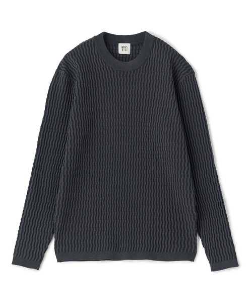 MEN'S BIGI（メンズビギ）の「ブリスタージャカード 変形ケーブルモックネックロングTEE（Tシャツ/カットソー・メンズ・チャコールグレー/オフホワイト/ネイビー・02/01/04/03）」の14枚目の写真