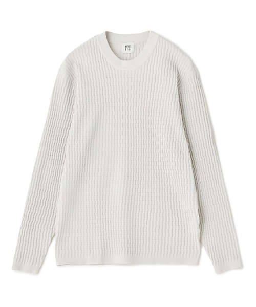 MEN'S BIGI（メンズビギ）の「ブリスタージャカード 変形ケーブルモックネックロングTEE（Tシャツ/カットソー・メンズ・チャコールグレー/オフホワイト/ネイビー・02/01/04/03）」の12枚目の写真