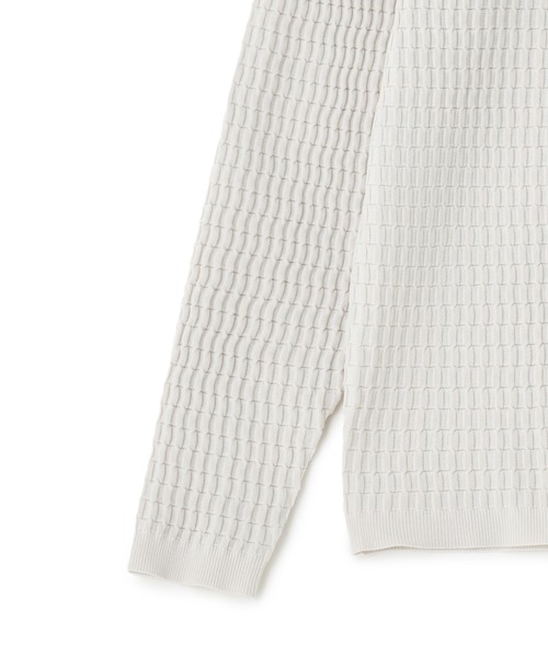 MEN'S BIGI（メンズビギ）の「ブリスタージャカード 変形ケーブルモックネックロングTEE（Tシャツ/カットソー・メンズ・チャコールグレー/オフホワイト/ネイビー・02/01/04/03）」の19枚目の写真