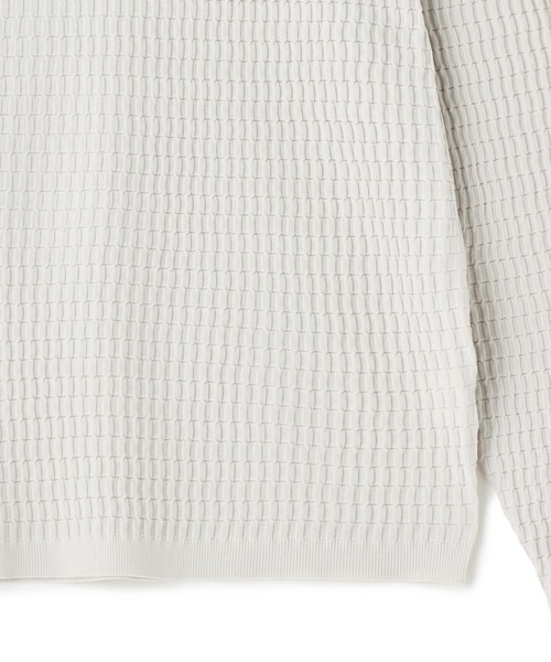 MEN'S BIGI（メンズビギ）の「ブリスタージャカード 変形ケーブルモックネックロングTEE（Tシャツ/カットソー・メンズ・チャコールグレー/オフホワイト/ネイビー・02/01/04/03）」の20枚目の写真