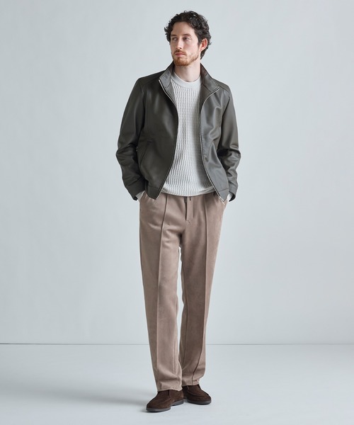 MEN'S BIGI（メンズビギ）の「ブリスタージャカード 変形ケーブルモックネックロングTEE（Tシャツ/カットソー・メンズ・チャコールグレー/オフホワイト/ネイビー・02/01/04/03）」の9枚目の写真