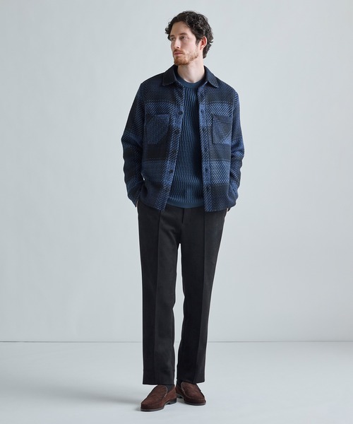 MEN'S BIGI（メンズビギ）の「ブリスタージャカード 変形ケーブルモックネックロングTEE（Tシャツ/カットソー・メンズ・チャコールグレー/オフホワイト/ネイビー・02/01/04/03）」の10枚目の写真