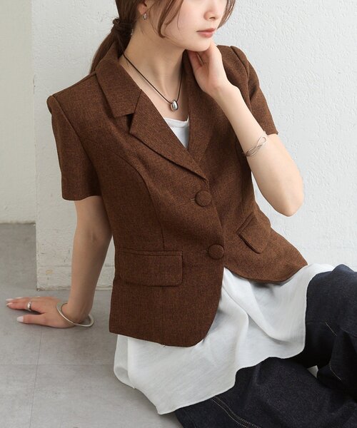 WEB限定 полусвитер с коротким рукавом Twyd Shirt Jacket