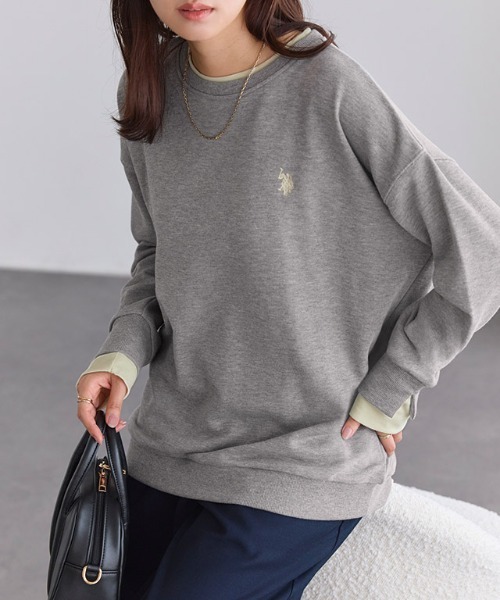 Pierrot(ピエロ)の「U.S. POLO ASSN. レイヤード風スウェット(スウェット・レディース・ブラウン/アイボリー/杢グレー/ブラック・L/LL/M)」の3枚目の写真