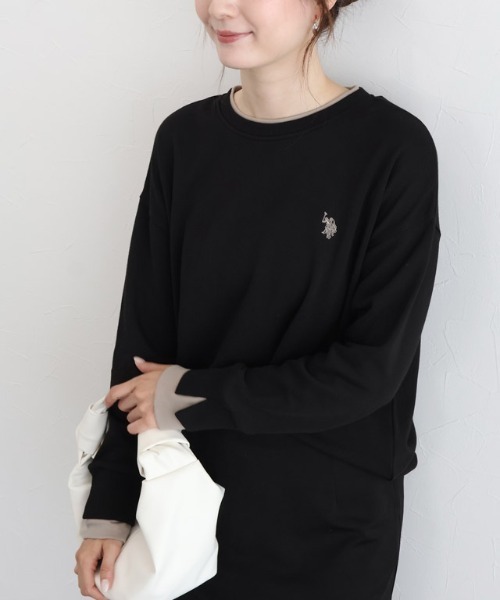 Pierrot(ピエロ)の「U.S. POLO ASSN. レイヤード風スウェット(スウェット・レディース・ブラウン/アイボリー/杢グレー/ブラック・L/LL/M)」の2枚目の写真
