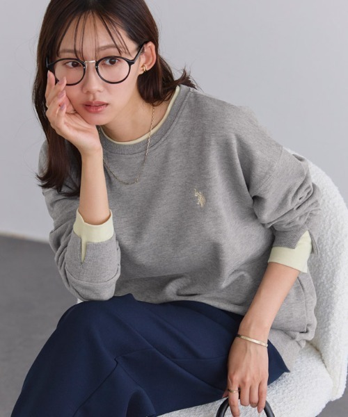 Pierrot(ピエロ)の「U.S. POLO ASSN. レイヤード風スウェット(スウェット・レディース・ブラウン/アイボリー/杢グレー/ブラック・L/LL/M)」の6枚目の写真