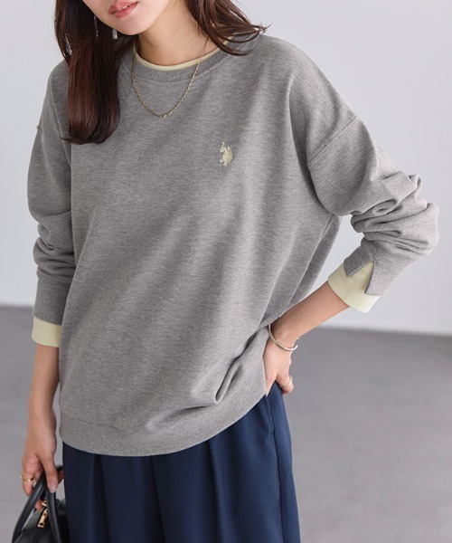 Pierrot(ピエロ)の「U.S. POLO ASSN. レイヤード風スウェット(スウェット・レディース・ブラウン/アイボリー/杢グレー/ブラック・L/LL/M)」の7枚目の写真