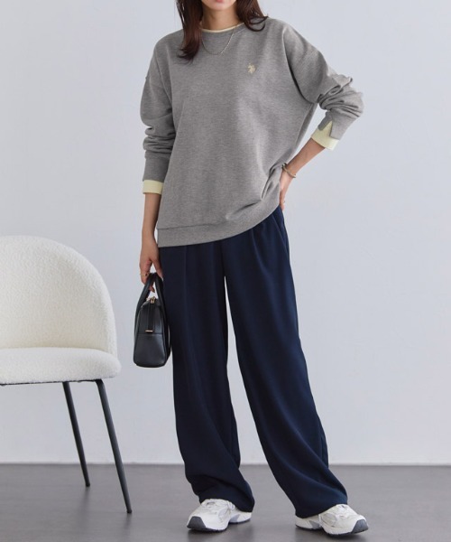 Pierrot(ピエロ)の「U.S. POLO ASSN. レイヤード風スウェット(スウェット・レディース・ブラウン/アイボリー/杢グレー/ブラック・L/LL/M)」の9枚目の写真