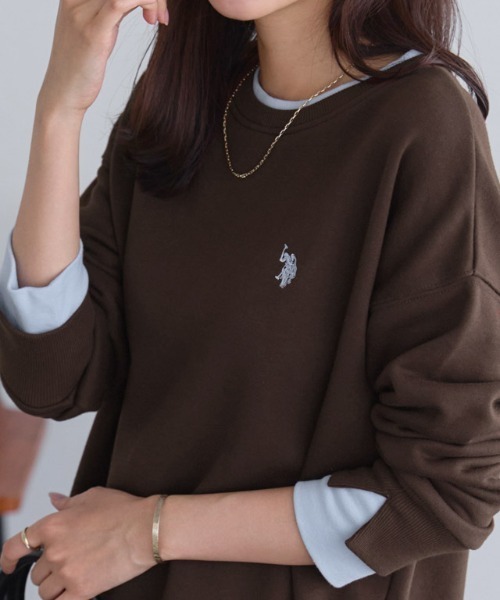 Pierrot(ピエロ)の「U.S. POLO ASSN. レイヤード風スウェット(スウェット・レディース・ブラウン/アイボリー/杢グレー/ブラック・L/LL/M)」の14枚目の写真