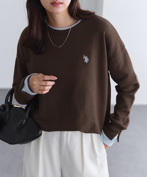 Pierrot(ピエロ)の「U.S. POLO ASSN. レイヤード風スウェット(スウェット・レディース・ブラウン/アイボリー/杢グレー/ブラック・L/LL/M)」の15枚目の写真