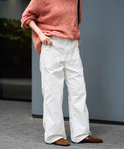 FRAMeWORK（フレームワーク）の「ミリタリースラブベイカーパンツ（カーゴパンツ・レディース・ブラック/ホワイト/カーキ・38/40/36）」の2枚目の写真
