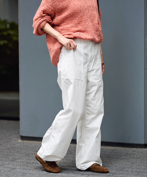 FRAMeWORK(フレームワーク)の「ミリタリースラブベイカーパンツ(カーゴパンツ・レディース・ブラック/ホワイト/カーキ・38/40/36)」の22枚目の写真