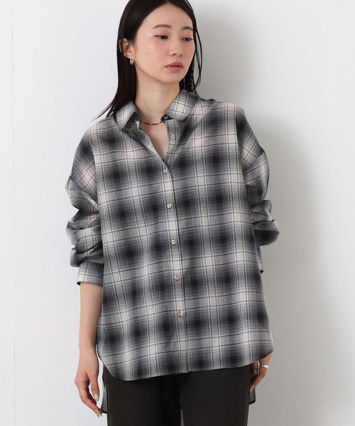 Gready Brilliant(グレディブリリアン)の「シアーチェックシャツ(シャツ/ブラウス・レディース・ブラック系/ブラウン系・38)」の15枚目の写真
