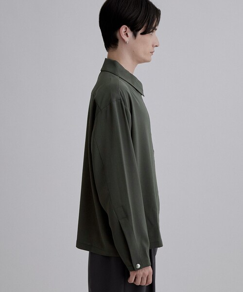 tk.TAKEO KIKUCHI(ティーケータケオキクチ)の「【接触冷感/UVカット】ジップシャツアウター(シャツ/ブラウス・メンズ・ブラック/チャコールグレー・02/03)」の13枚目の写真
