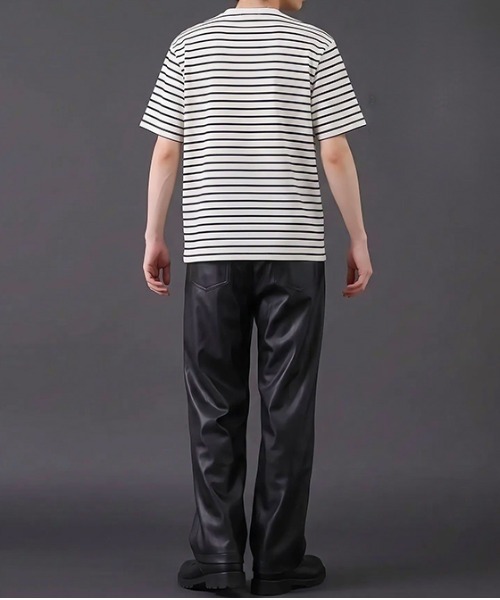 revertical(リバーティカル)の「ボーダー ヘンリーネック 半袖Tシャツ(Tシャツ/カットソー・メンズ・グレー/ベージュ/ブラック・MEDIUM/LARGE)」の18枚目の写真