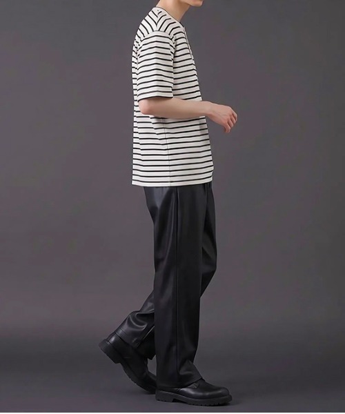 revertical(リバーティカル)の「ボーダー ヘンリーネック 半袖Tシャツ(Tシャツ/カットソー・メンズ・グレー/ベージュ/ブラック・MEDIUM/LARGE)」の17枚目の写真