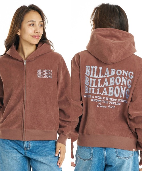 BILLABONG（ビラボン）の「BILLABONG ウィメンズ SUEDE BONDING FLEECE ZIP PARKA パーカー 【2026年秋冬モデル】/ビラボンスウェードライクジップアップパーカー（パーカー・レディース・ホワイト/ブルー系その他/ブラウン系その他/オフホワイト・MEDIUM）」の3枚目の写真