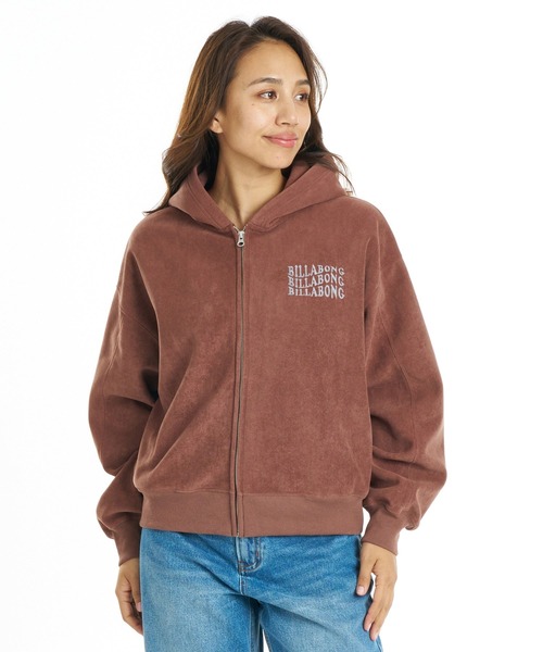 BILLABONG（ビラボン）の「BILLABONG ウィメンズ SUEDE BONDING FLEECE ZIP PARKA パーカー 【2026年秋冬モデル】/ビラボンスウェードライクジップアップパーカー（パーカー・レディース・ホワイト/ブルー系その他/ブラウン系その他/オフホワイト・MEDIUM）」の13枚目の写真