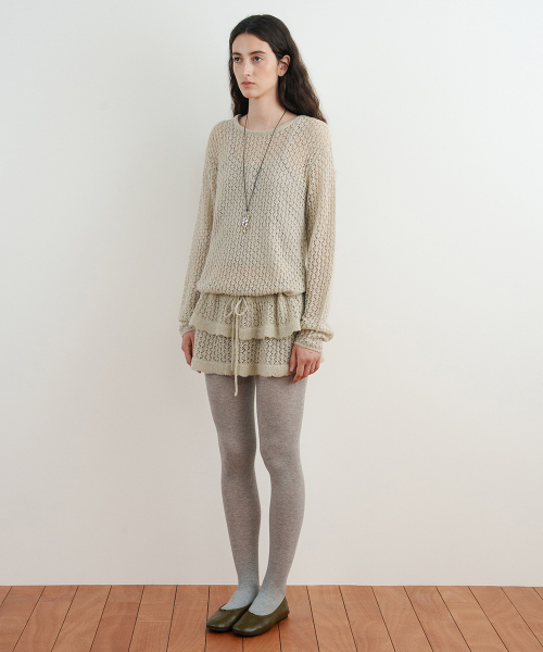 SINOON（シヌーン）の「Openwork Knit Pullover (Beige)（ニット/セーター・レディース・Beige・FREE）」の2枚目の写真