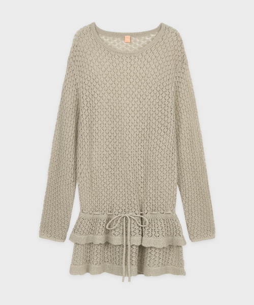 SINOON（シヌーン）の「Openwork Knit Pullover (Beige)（ニット/セーター・レディース・Beige・FREE）」の4枚目の写真