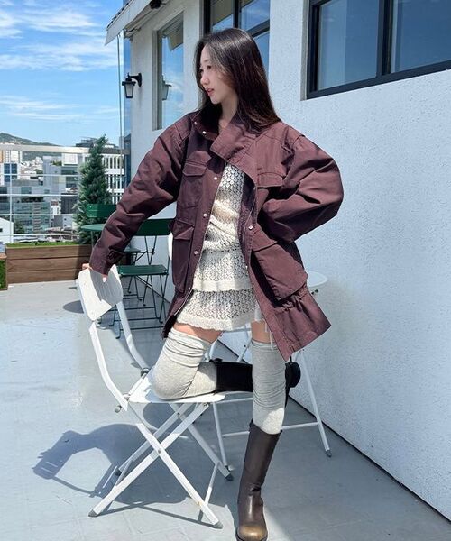 SINOON（シヌーン）の「Openwork Knit Pullover (Beige)（ニット/セーター・レディース・Beige・FREE）」の5枚目の写真