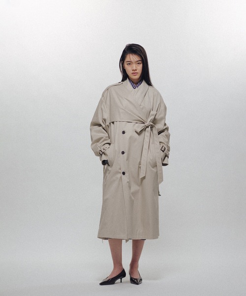 KEISUKEYOSHIDA(ケイスケヨシダ)の「Belted Trench Coat(その他アウター・レディース・ベージュ/ブラック・S/L/M)」の9枚目の写真