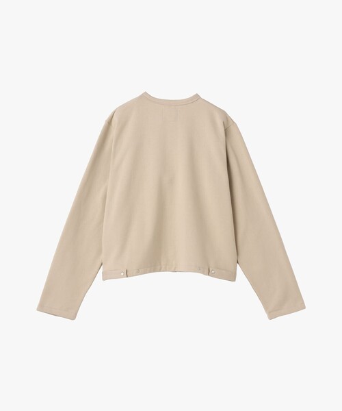 agnes b.(アニエスベー)の「オーガニックコットン メルトン 長袖 カーディガンプレッション "Le Classique"(カーディガン/ボレロ・レディース・ベージュ・3/2/1)」の2枚目の写真