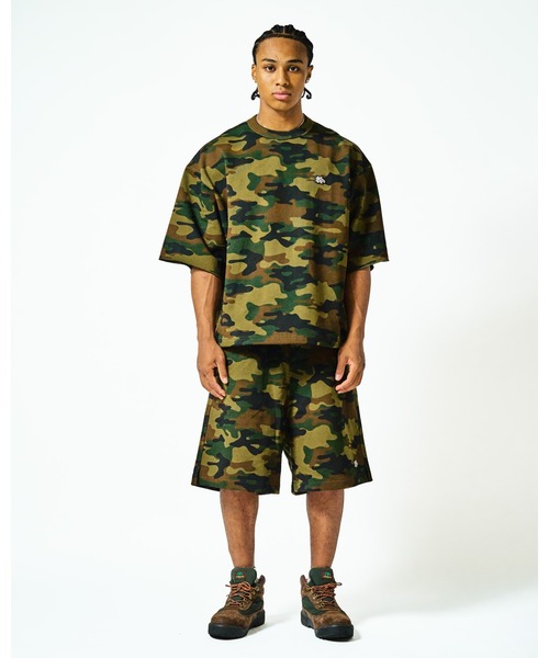 KEBOZ(ケボズ)の「EFG WAPPEN SWEAT SHORTS(スウェットパンツ・メンズ・アッシュグレー/ブラック/ネイビー/インディゴブルー/カモフラージュ・M/L/XL/2XL)」の6枚目の写真