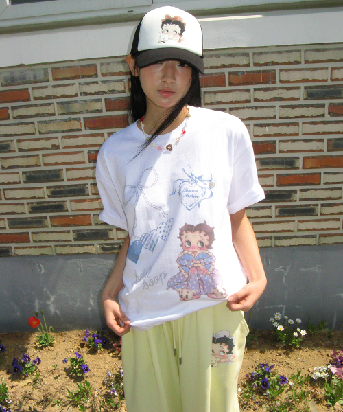RONRON（ロンロン）の「BETTY BOOP LETTERING SWEAT JOGGER PANTS SOFT YELLOW（スウェットパンツ・レディース・その他・FREE）」の4枚目の写真