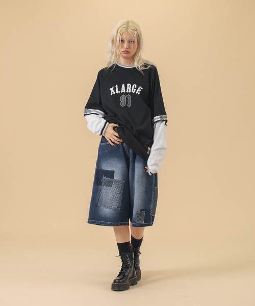 XLARGE(エクストララージ)の「XLARGE 91LAYERD L/S TEE(Tシャツ/カットソー・メンズ・ブラック/カモフラージュ・L/XL/S/M)」の9枚目の写真