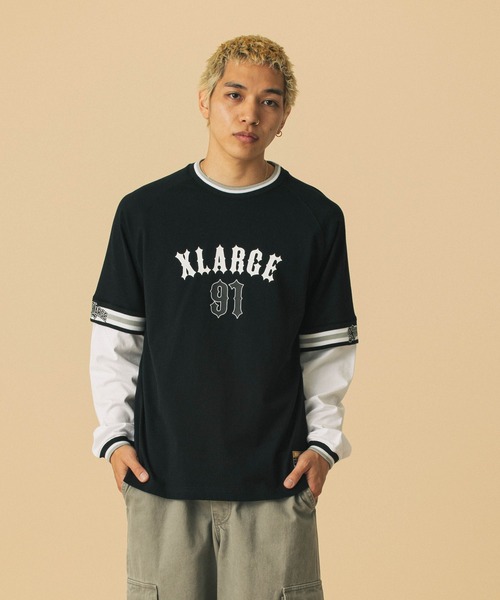 XLARGE(エクストララージ)の「XLARGE 91LAYERD L/S TEE(Tシャツ/カットソー・メンズ・ブラック/カモフラージュ・L/XL/S/M)」の6枚目の写真