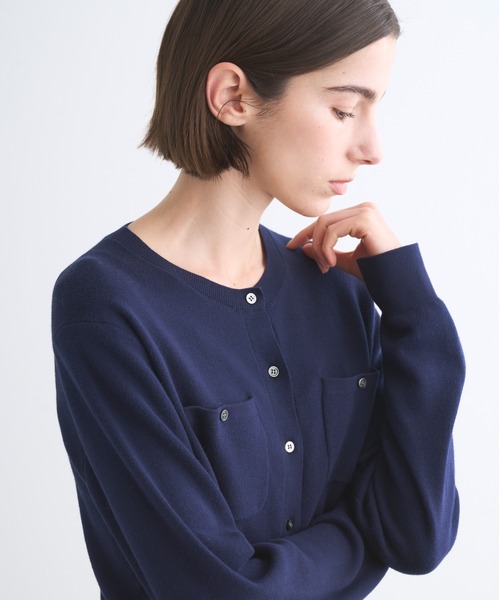 three dots（スリードッツ）の「エアーコットン カーディガン（カーディガン/ボレロ・レディース・ネイビー/グレー系その他/ブルー系その他・SMALL）」の11枚目の写真