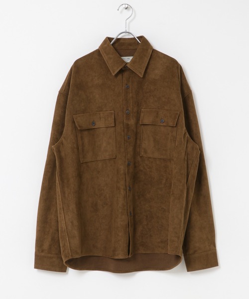 URBAN RESEARCH Sonny Label(アーバンリサーチサニーレーベル)の「フェイクスウェードロングスリーブシャツ(シャツ/ブラウス・メンズ・チャコールグレー/ブラウン/ベージュ系その他・MEDIUM/LARGE)」の2枚目の写真