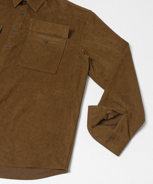 URBAN RESEARCH Sonny Label(アーバンリサーチサニーレーベル)の「フェイクスウェードロングスリーブシャツ(シャツ/ブラウス・メンズ・チャコールグレー/ブラウン/ベージュ系その他・MEDIUM/LARGE)」の5枚目の写真