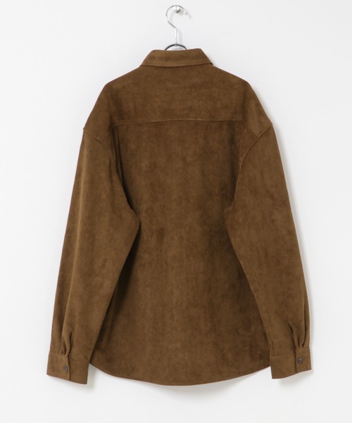 URBAN RESEARCH Sonny Label(アーバンリサーチサニーレーベル)の「フェイクスウェードロングスリーブシャツ(シャツ/ブラウス・メンズ・チャコールグレー/ブラウン/ベージュ系その他・MEDIUM/LARGE)」の4枚目の写真