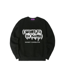 N/H I WANT TO GO HOME オーバーサイズ裏起毛スウェット_ブラック (GOM4-4NH036)