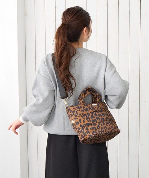 ROOTOTE(ルートート)の「ルートート / フェザールー デリ ダウンフェザー キルティング2WAYレオパードトートバッグ FE.デリ.レパードーA(ショルダーバッグ・レディース・ブラウン/カーキ・FREE)」の16枚目の写真