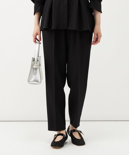 NOLLEY’S(ノーリーズ)の「《セットアップ対応》ウォッシャブルウールライク1タックテーパードパンツ(その他パンツ・レディース・グレー/ブラック・38/36)」の10枚目の写真