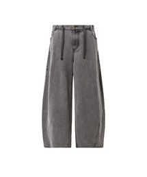 デニムウォッシュ切替パンツ ABH367-330 チャコール
