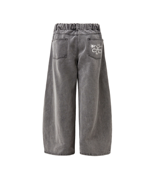 ABEEHUMS（アビハムズ）の「デニムウォッシュ切替パンツ ABH367-330 チャコール（デニムパンツ・レディース・チャコールグレー・SMALL/MEDIUM/LARGE）」の2枚目の写真
