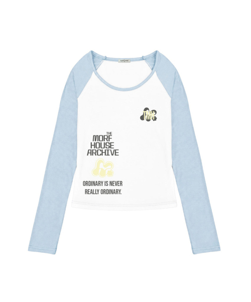 THEMORFHOUSE(ザモーフハウス)の「MORP ペットハウス アーカイビング プリント配色 Uネック ロングスリーブ パープル(Tシャツ/カットソー・レディース・その他・MEDIUM)」の2枚目の写真