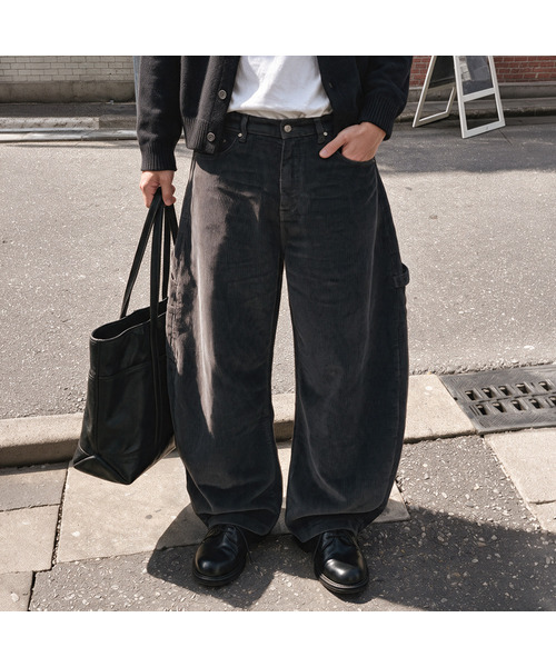 ANOLORCODE（アノローコード）の「カーブドカーペンターコーデュロイパンツ（3色）（その他パンツ・レディース・ベージュ/ブラウン/チャコール・SMALL/MEDIUM/LARGE）」の2枚目の写真