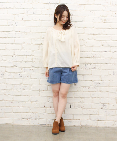 Kastane（カスタネ）の「楊柳ハシゴレースブラウス（シャツ/ブラウス・レディース・アイボリー/ブルー/オレンジ・FREE）」の10枚目の写真