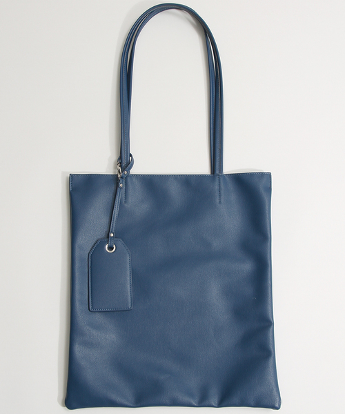 WEGO（ウィゴー）の「WEGO/フェイクレザーフラットトートバッグ（トートバッグ・メンズ・ネイビー/ブラック/ホワイト/ブラウン・FREE）」の7枚目の写真