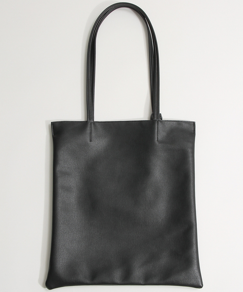 WEGO（ウィゴー）の「WEGO/フェイクレザーフラットトートバッグ（トートバッグ・メンズ・ネイビー/ブラック/ホワイト/ブラウン・FREE）」の8枚目の写真