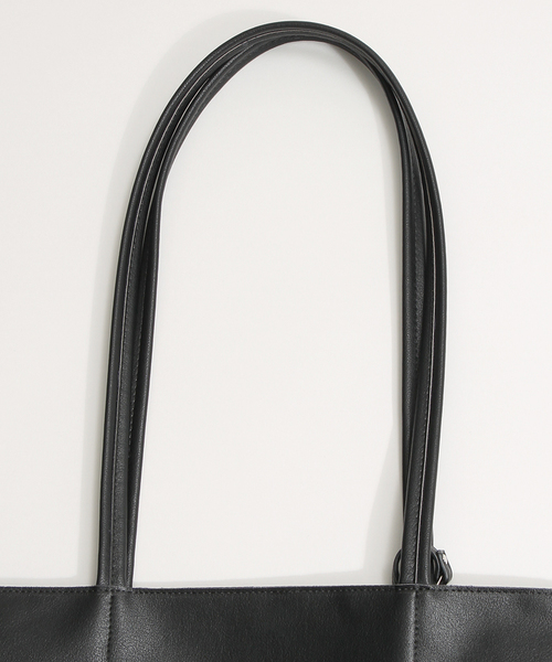 WEGO（ウィゴー）の「WEGO/フェイクレザーフラットトートバッグ（トートバッグ・メンズ・ネイビー/ブラック/ホワイト/ブラウン・FREE）」の9枚目の写真